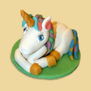 Einhorn Fondantfigur bunt mit gold