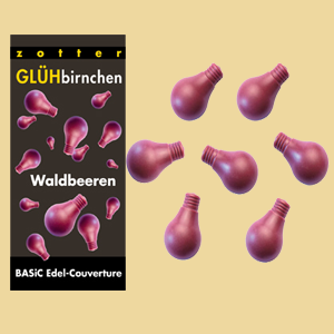 Zotter Basic Glühbirnchen Waldbeeren Kuvertüre