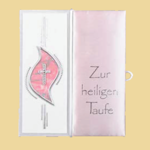 Taufbrief zur heiligen Taufe rosa modern