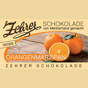 Zehrer Orangenmarzipan Schokolade weiss