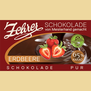 Zehrer Zuckerfreie Erdbeer Zartbitterschokolade 65%