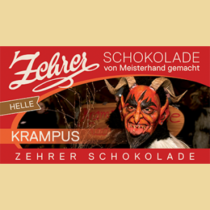 Zehrer Krampusschokolade mit Rohkost & Rum Füllung im Vollmilch Schokolade