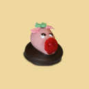 Marzipan Schwein auf Lebkuchentaler