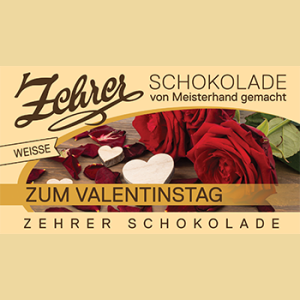 Zehrer Valentinstag Marc de Champagne weisse Schokolade