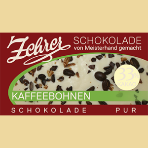 Zehrer Weiße Schokolade mit Kaffeebohnen "Schokolade Pur"