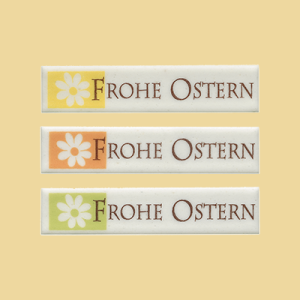 Dekorschild Frohe Ostern 80 x 18 mm 3 Motive