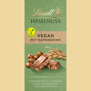 Lindt Vegan mit Haferdrink, Mandelmark & Haselnuss Stückchen