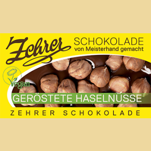 Zehrer vegane VM Schokolade mit Haselnüssen